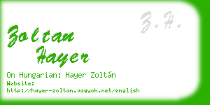 zoltan hayer business card